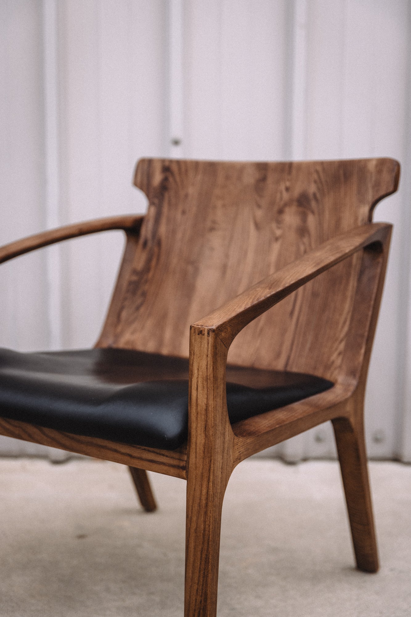 Hanger Lounge Chair - Walnut & Black Italian Leather (Set of 2)