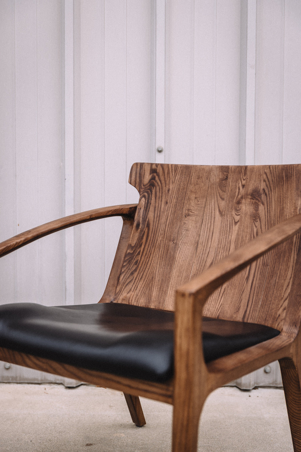 Hanger Lounge Chair - Walnut & Black Italian Leather (Set of 2)