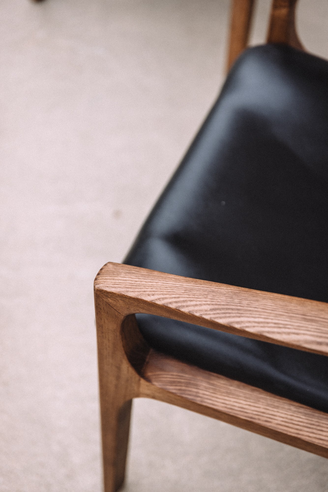 Hanger Lounge Chair - Walnut & Black Italian Leather (Set of 2)