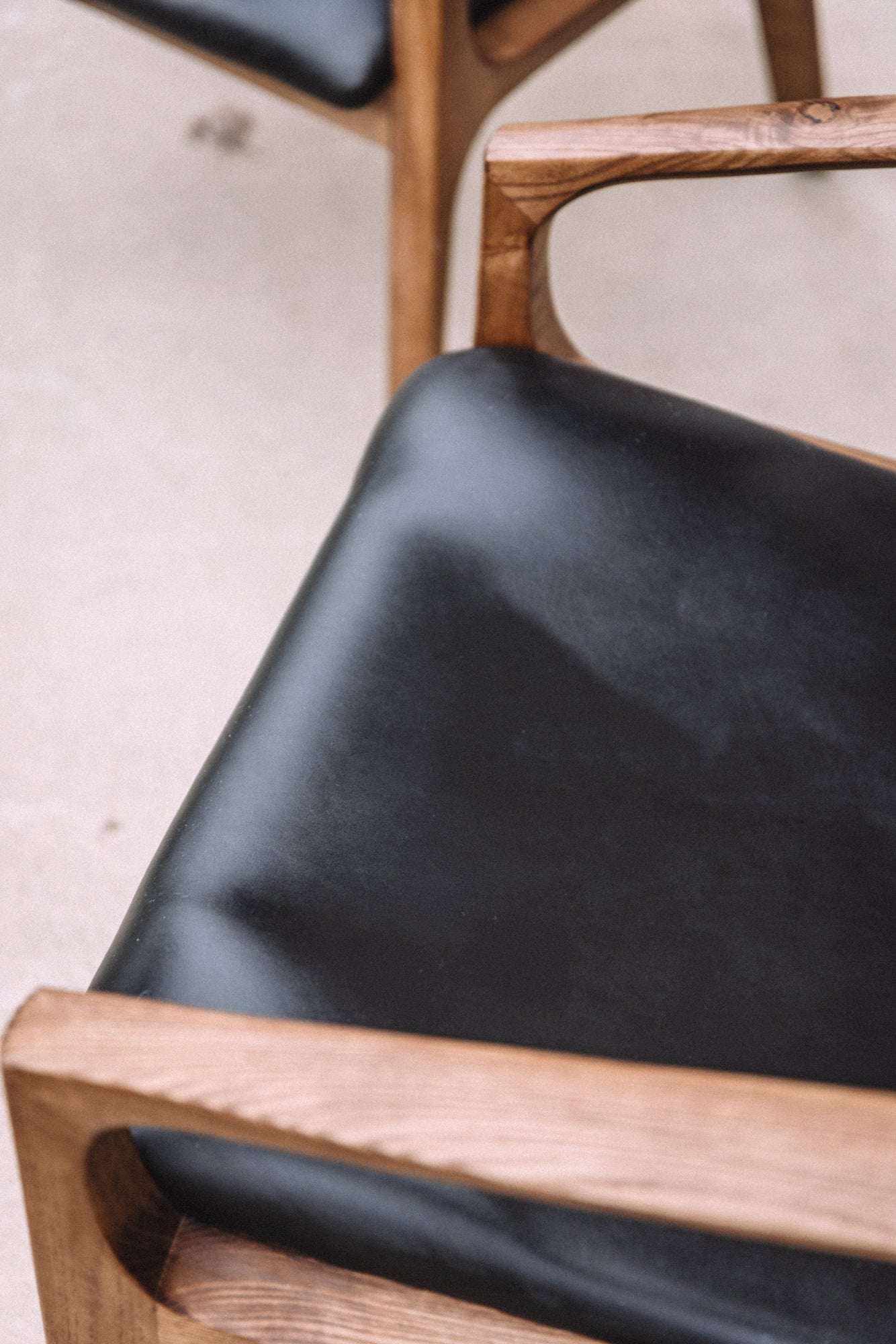 Hanger Lounge Chair - Walnut & Black Italian Leather (Set of 2)