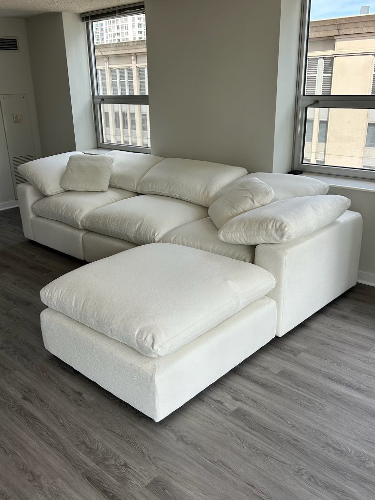 4PC Classic Cloud - Snow Bouclé