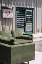 Poly & Bark Napa Velvet Corner Sectional Sofa - Distressed Green