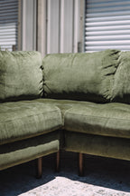 Poly & Bark Napa Velvet Corner Sectional Sofa - Distressed Green