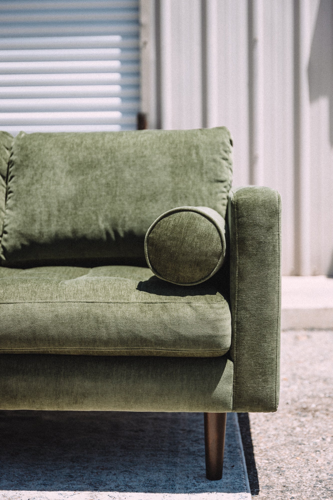 Poly & Bark Napa Velvet Corner Sectional Sofa - Distressed Green