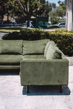 Poly & Bark Napa Velvet Corner Sectional Sofa - Distressed Green