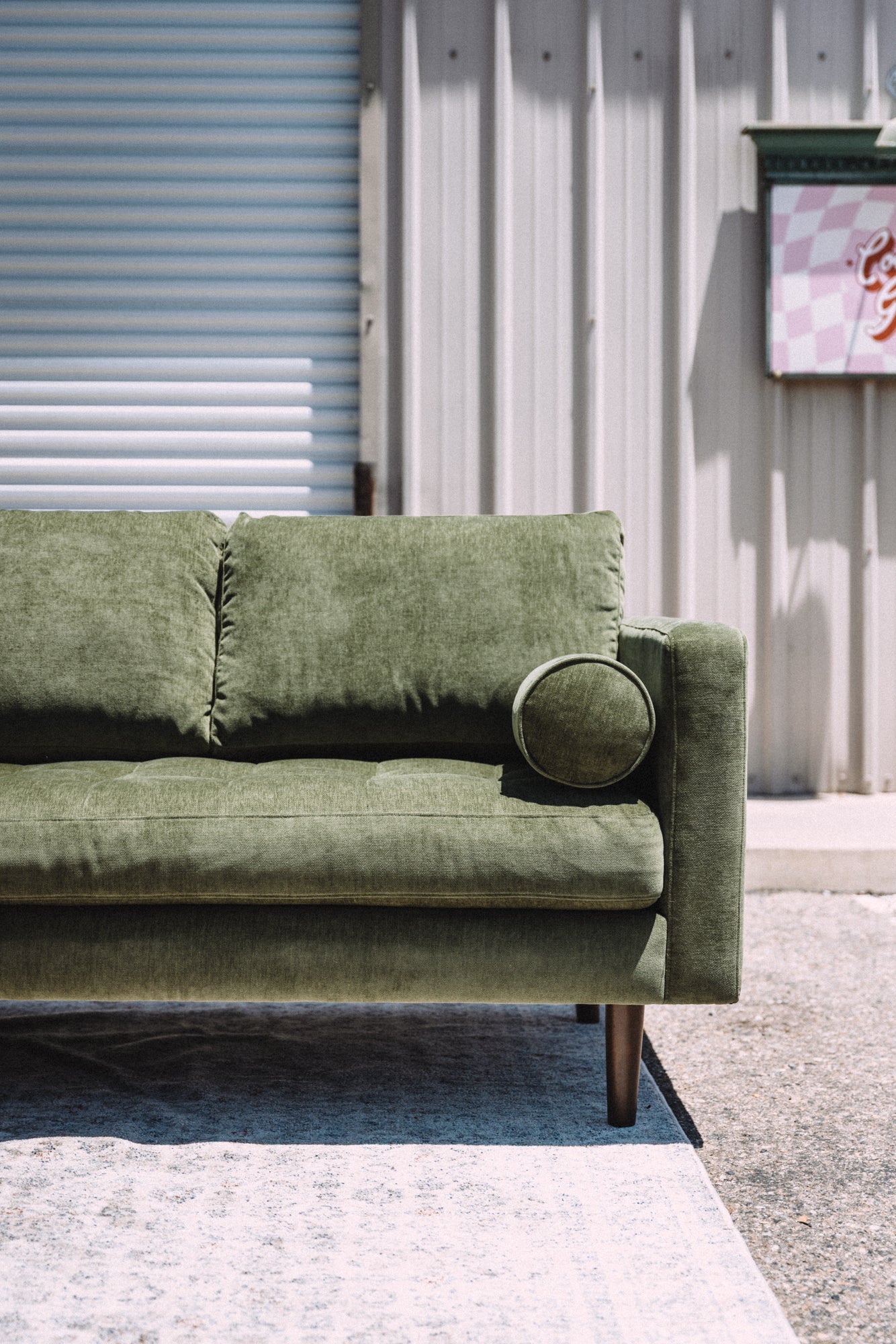 Poly & Bark Napa Velvet Corner Sectional Sofa - Distressed Green