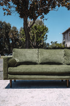 Poly & Bark Napa Velvet Corner Sectional Sofa - Distressed Green