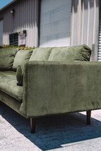 Poly & Bark Napa Velvet Corner Sectional Sofa - Distressed Green