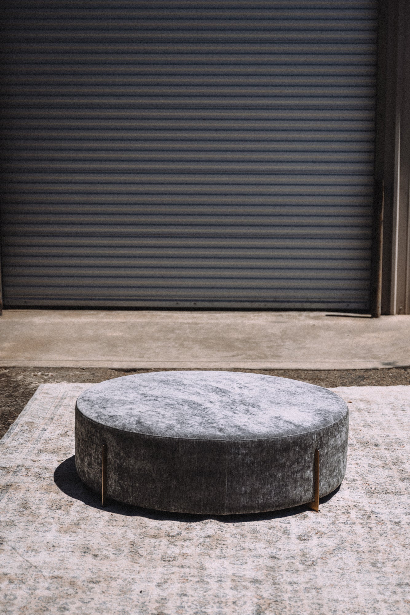 Oversized Round Porter Ottoman