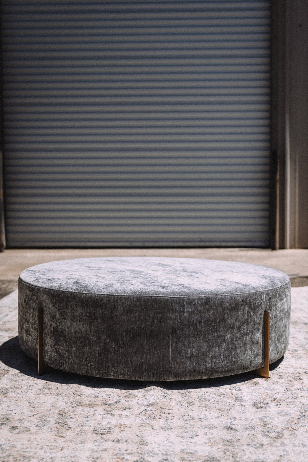 Oversized Round Porter Ottoman