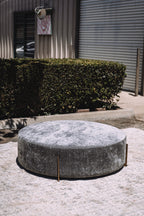 Oversized Round Porter Ottoman