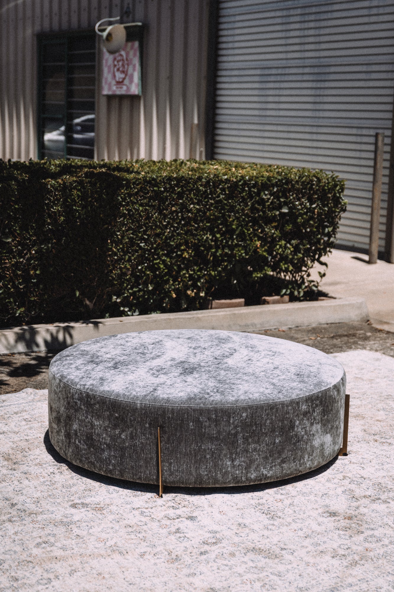 Oversized Round Porter Ottoman