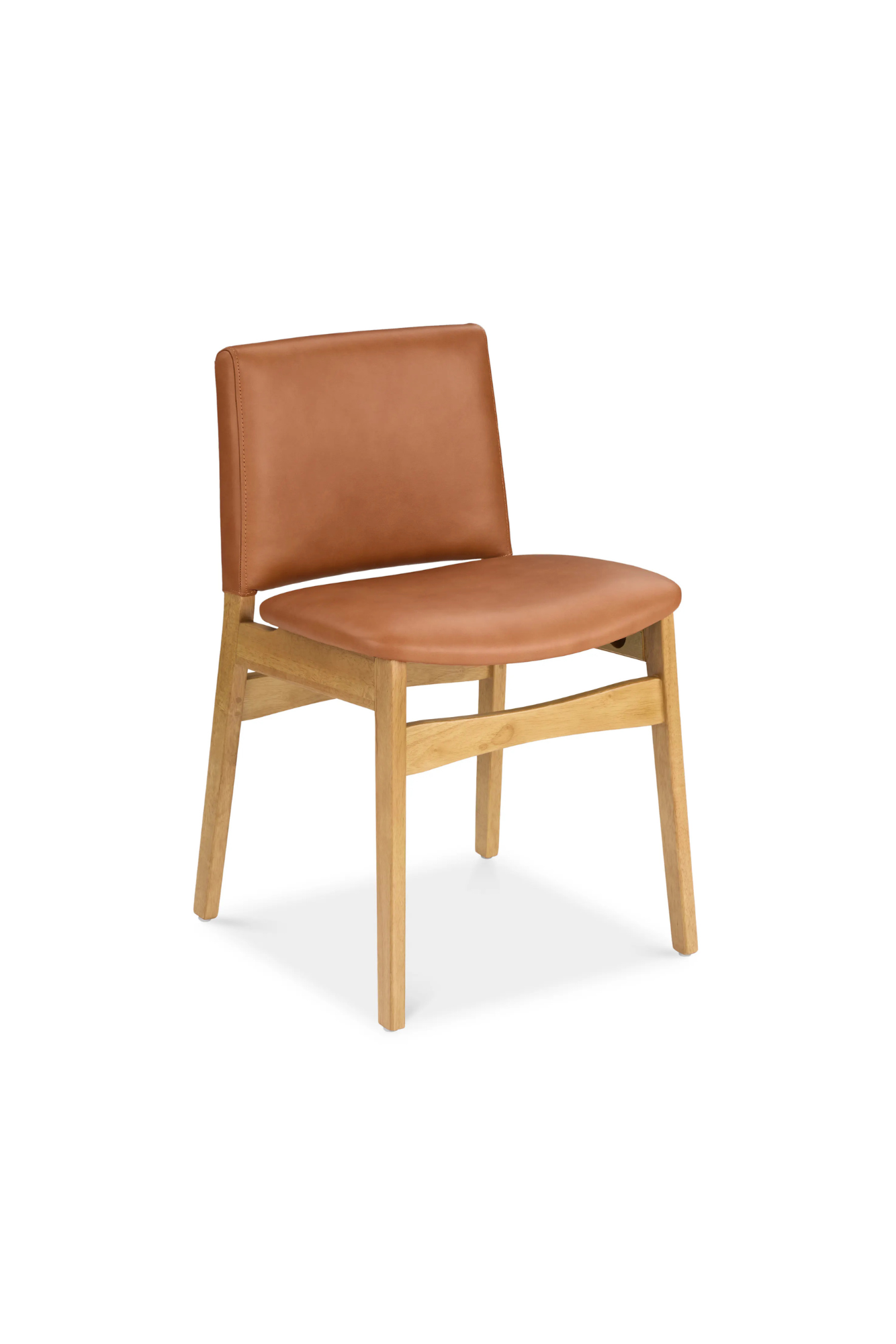 (Set of 6) Article Nosh Leather Dining Chairs - Natural Oak and Lucia Tan