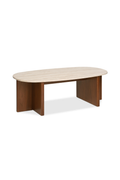 Article Sporo 47.25" Travertine Coffee Table - Walnut