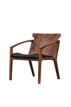 Hanger Lounge Chair - Walnut & Black Italian Leather (Set of 2)