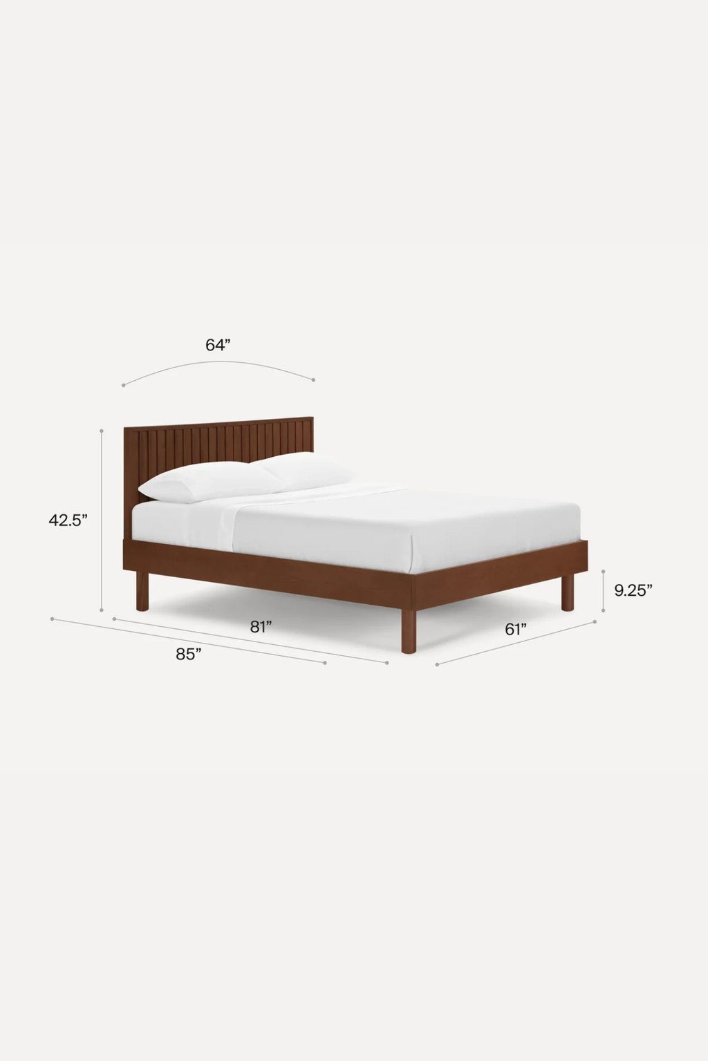 Burrow Chorus Upholstered Queen Bed Papyrus/Walnut