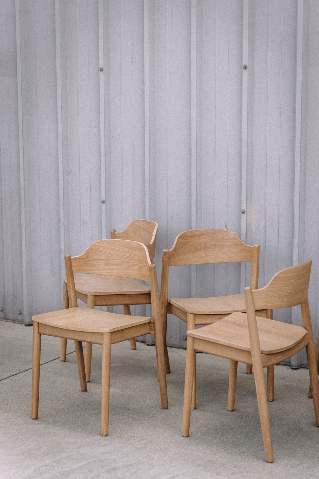 Article Sylvo Stackable Dining Chair - White Oak (Set of 6)