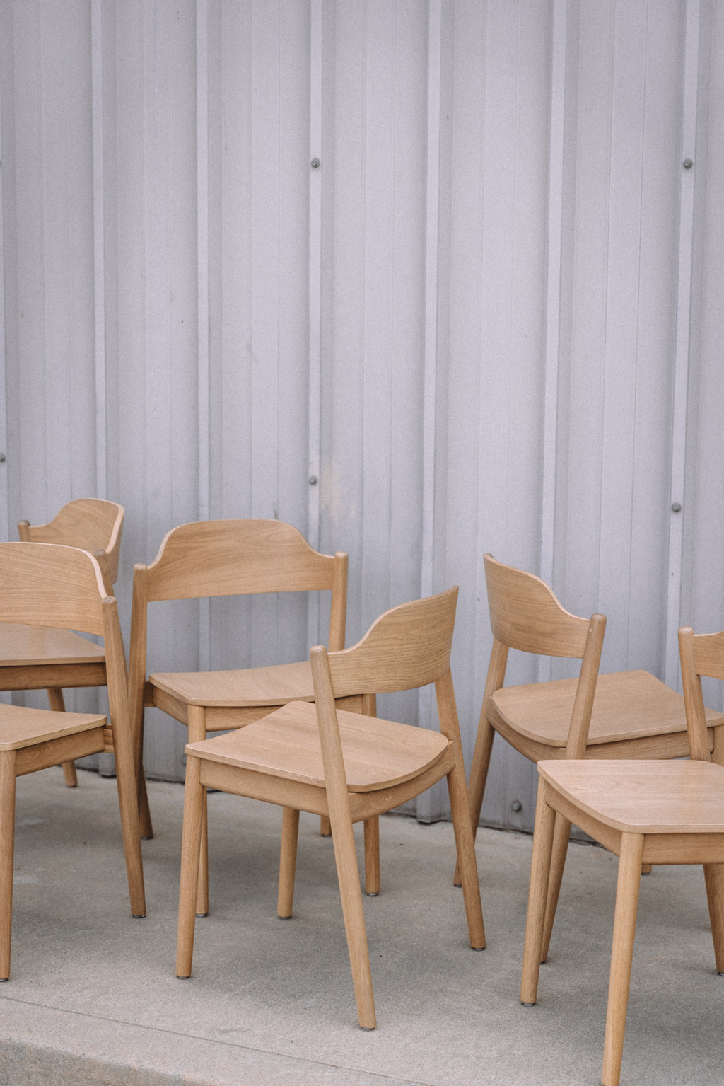 Article Sylvo Stackable Dining Chair - White Oak (Set of 6)