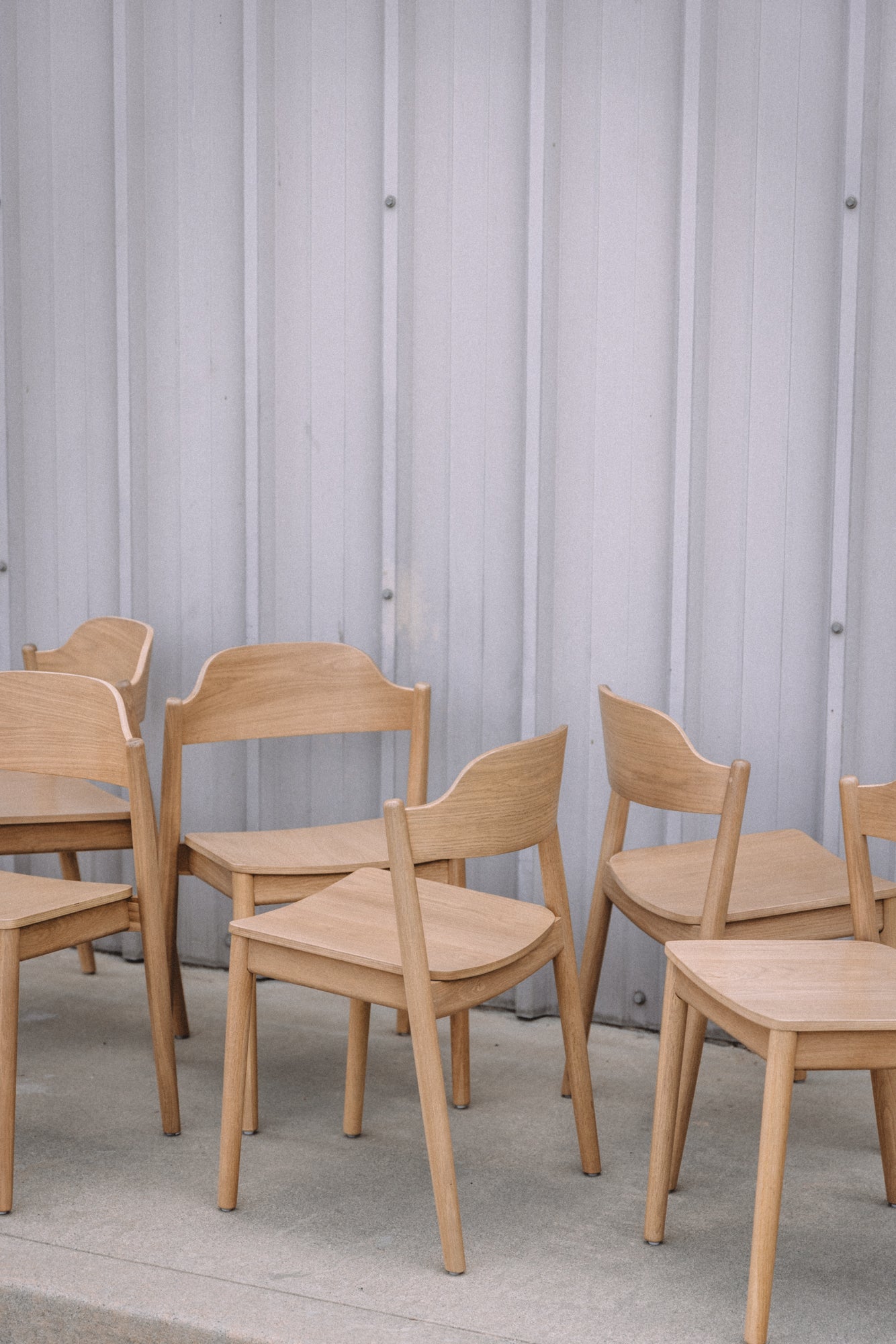 Article Sylvo Stackable Dining Chair - White Oak (Set of 6)