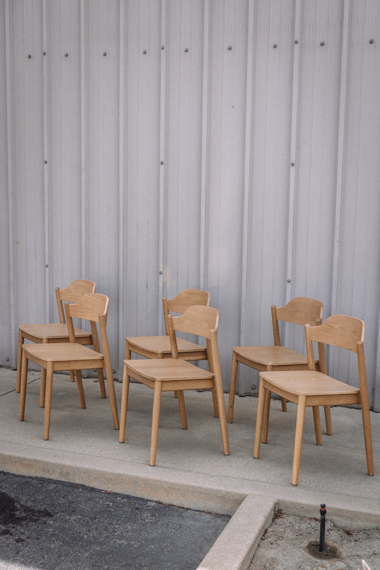 Article Sylvo Stackable Dining Chair - White Oak (Set of 6)
