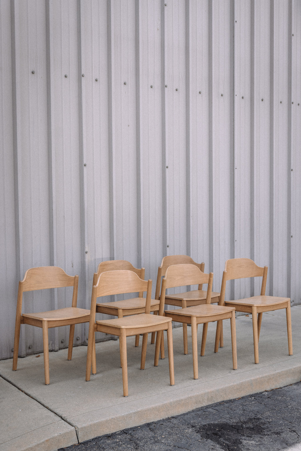 Article Sylvo Stackable Dining Chair - White Oak (Set of 6)