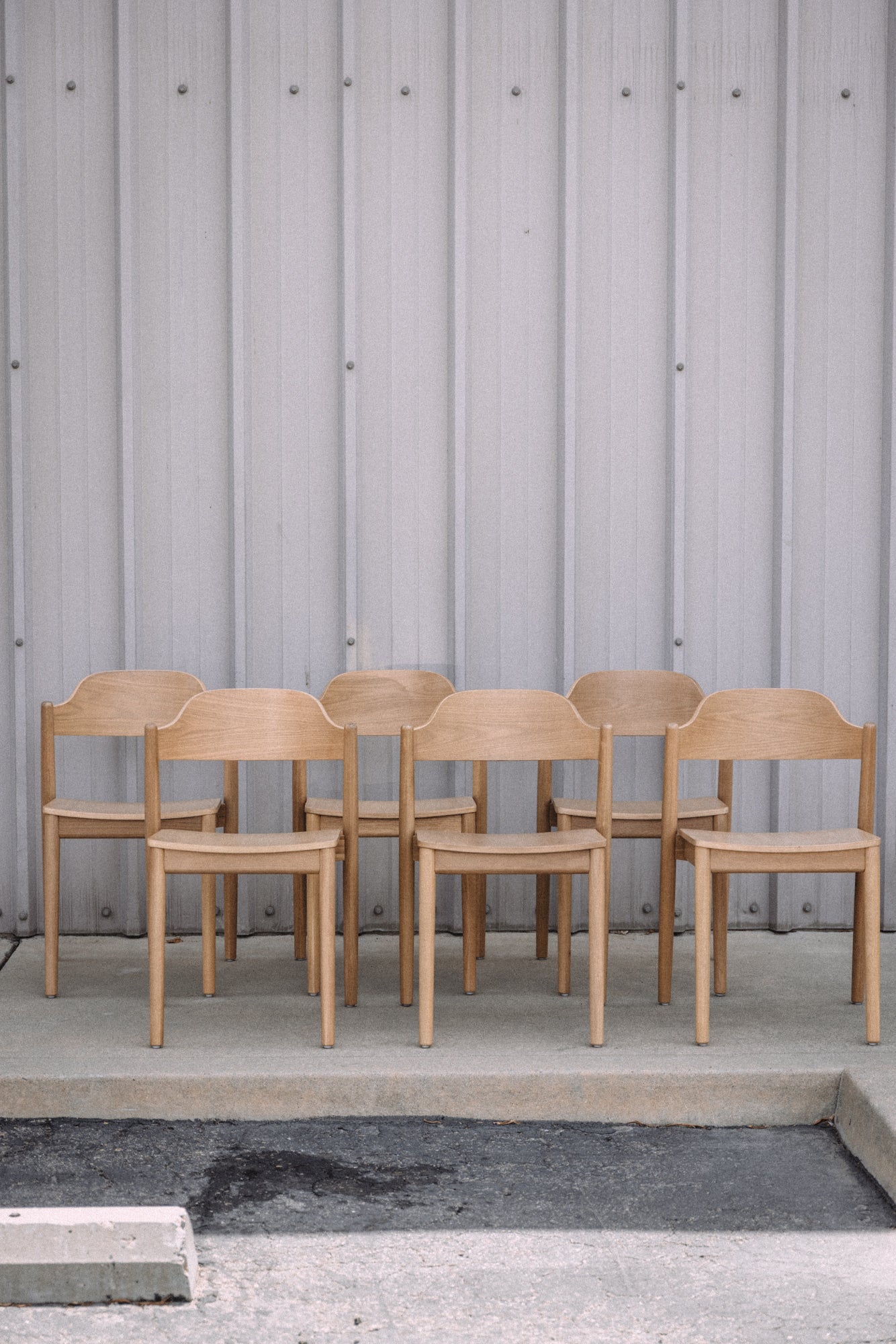 Article Sylvo Stackable Dining Chair - White Oak (Set of 6)