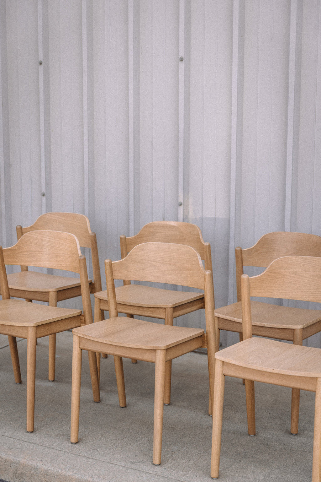Article Sylvo Stackable Dining Chair - White Oak (Set of 6)