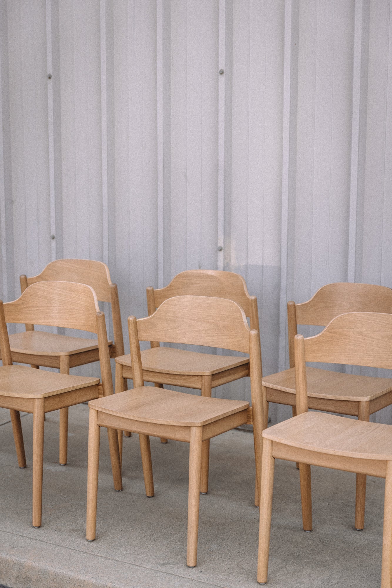 Article Sylvo Stackable Dining Chair - White Oak (Set of 6)