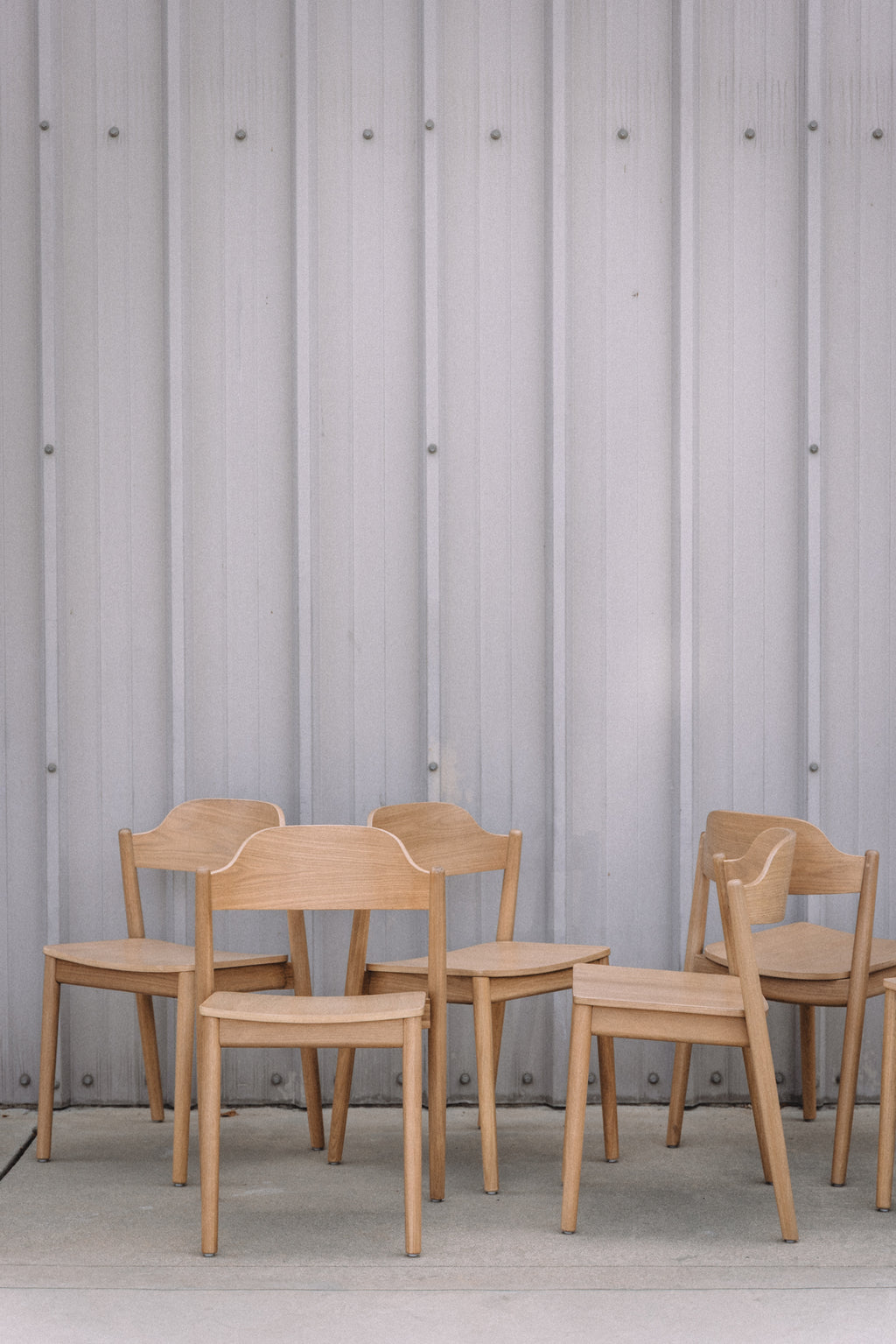 Article Sylvo Stackable Dining Chair - White Oak (Set of 6)