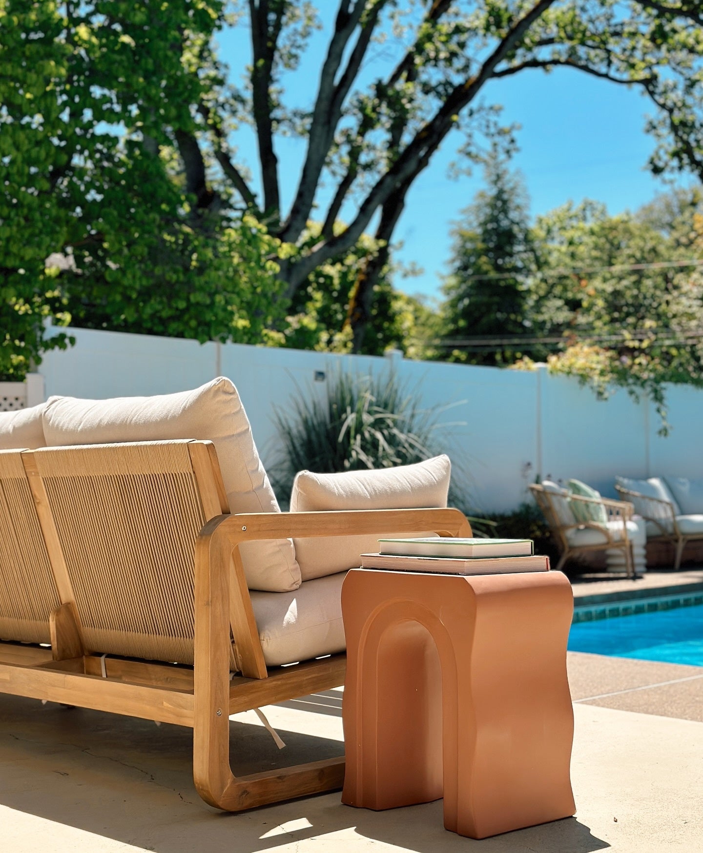 Article Bixby Outdoor Concrete Side Table - Natural White
