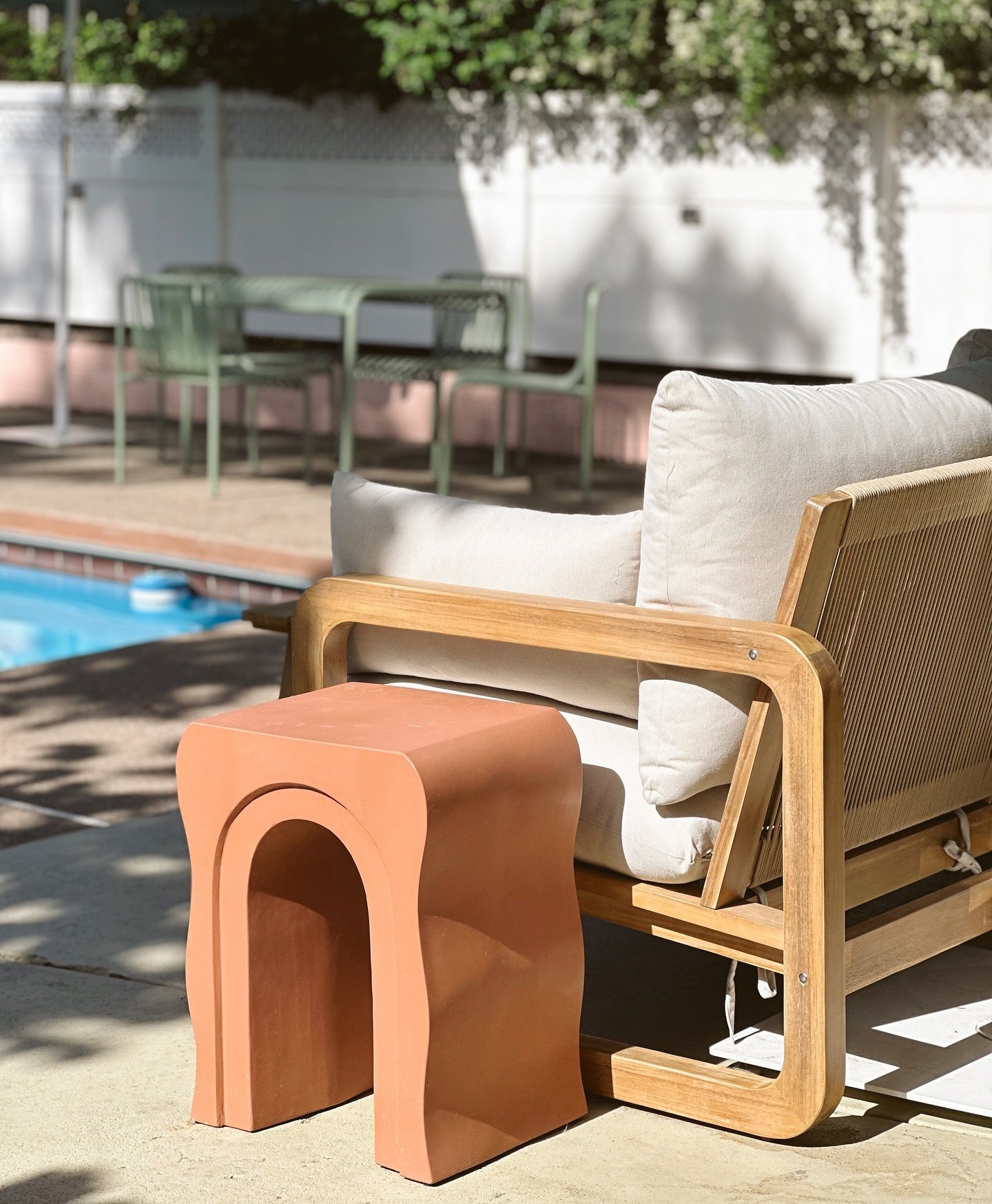 Article Bixby Outdoor Concrete Side Table - Natural White
