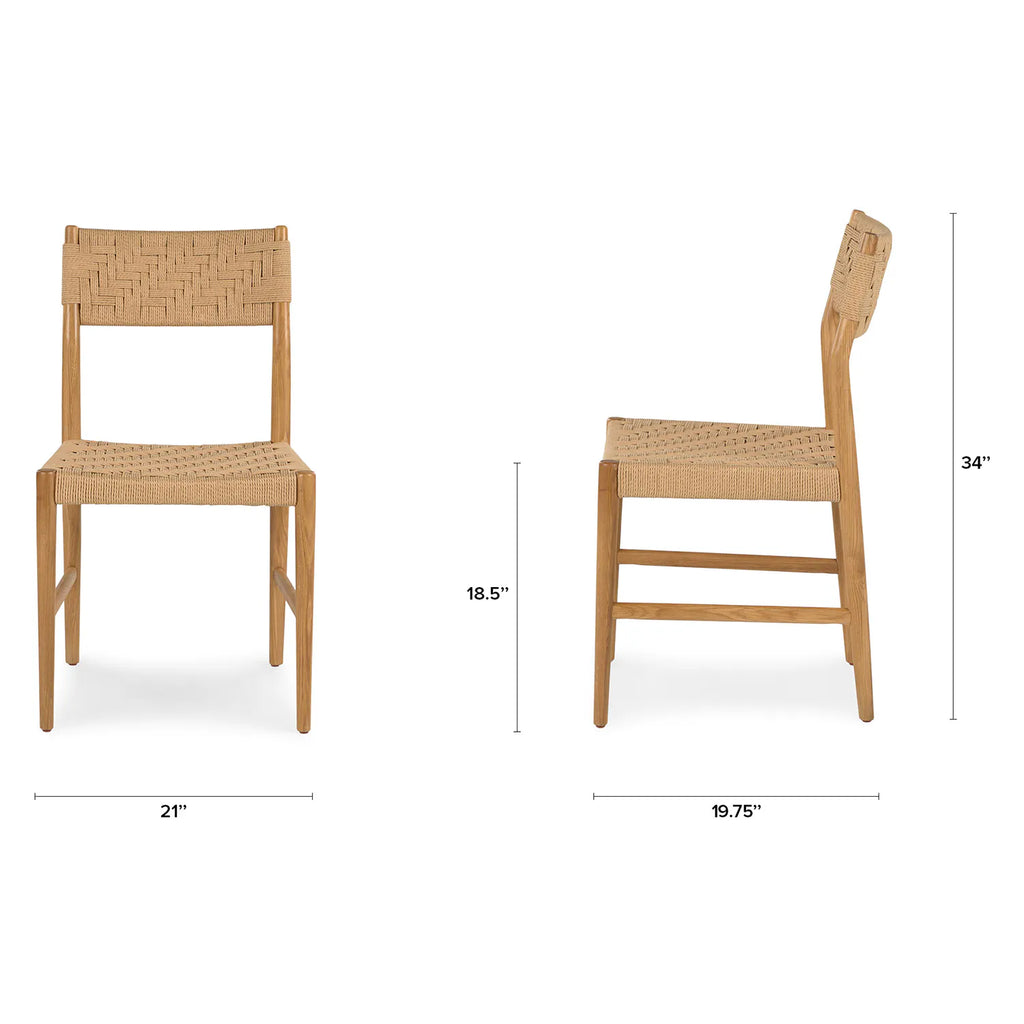 Wosla Corded Dining Chair - Oak/Danish Cord (Set of 2)