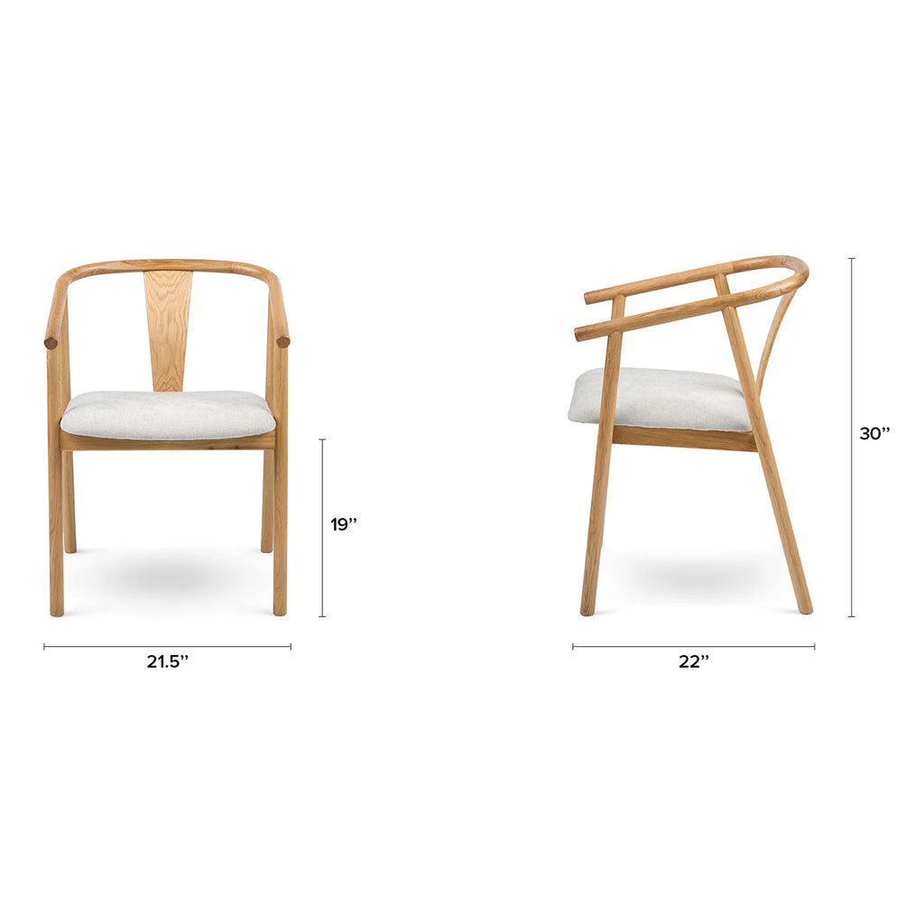 Fonra Dining Chair - Oak And Santolina Gray (Set of 2)