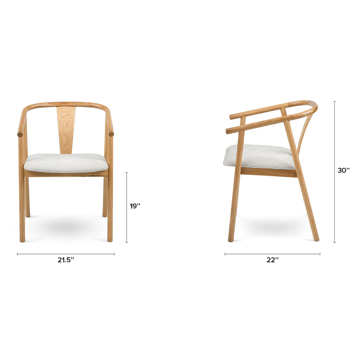 Fonra Dining Chair - Oak And Santolina Gray (Set of 2)