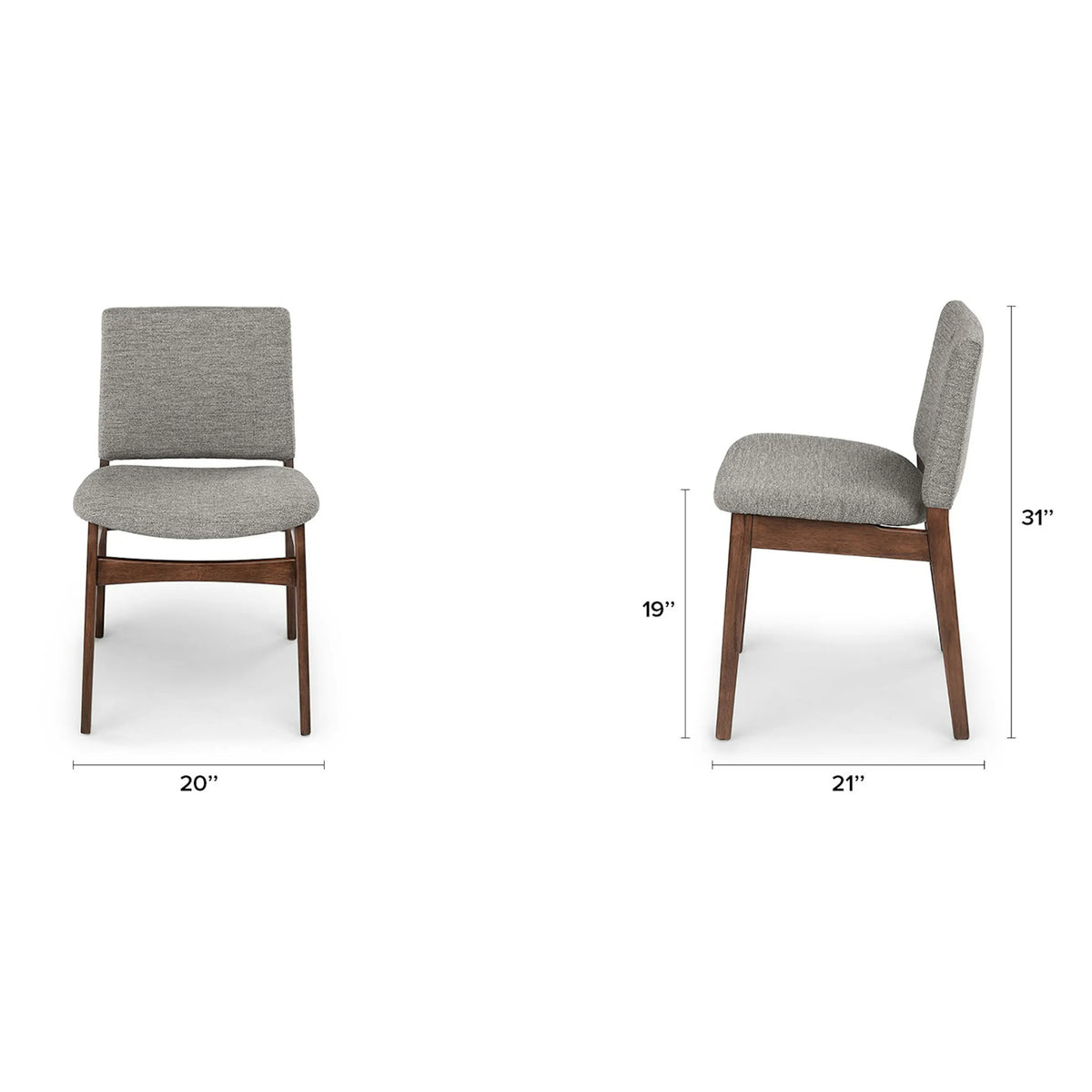 (Set of 6) Article Nosh Dining Chairs - Walnut And Quarry Gray