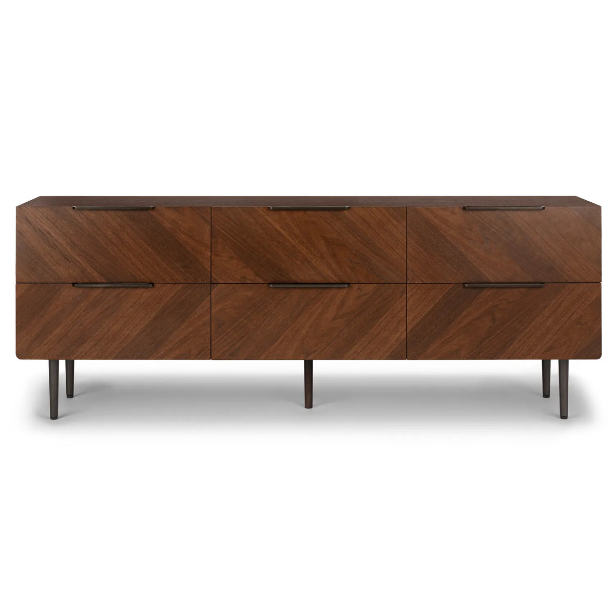 Nera 6-Drawer Low Triple Dresser - Walnut