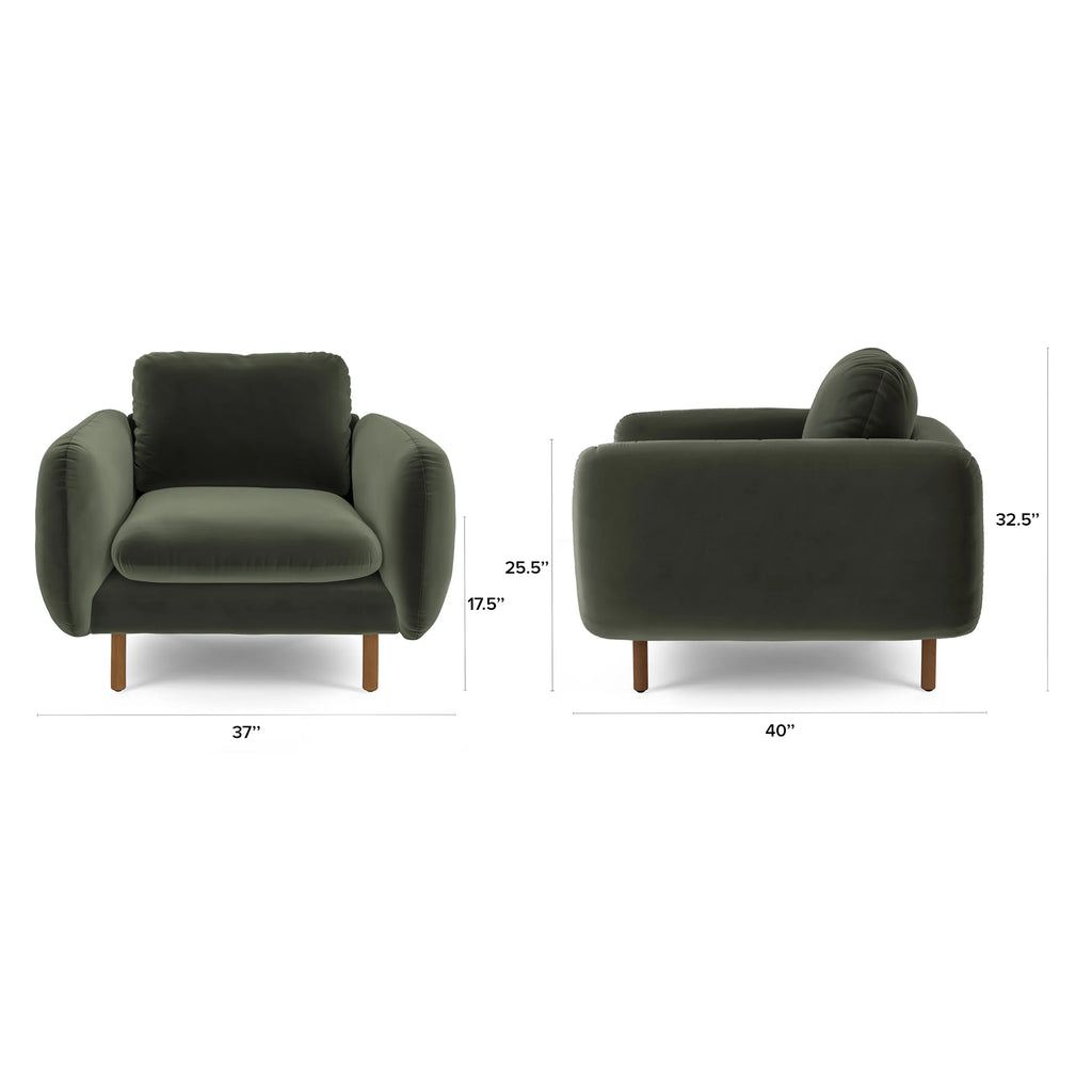 Article Sanders 37" Velvet Lounge Chair - Plush Pacific Green