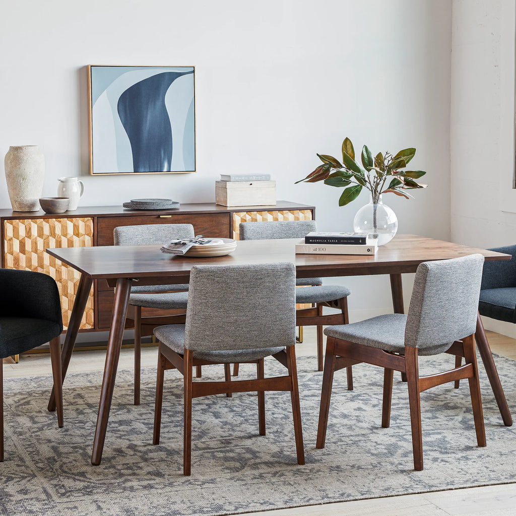 (Set of 6) Article Nosh Dining Chairs - Walnut And Quarry Gray