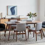 (Set of 6) Article Nosh Dining Chairs - Walnut And Quarry Gray