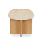 Sporo 47.25" Travertine Coffee Table & Side Table Set - Natural Oak