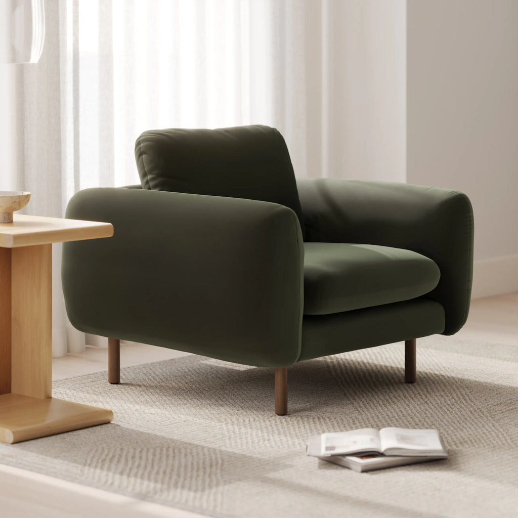 Article Sanders 37" Velvet Lounge Chair - Plush Pacific Green