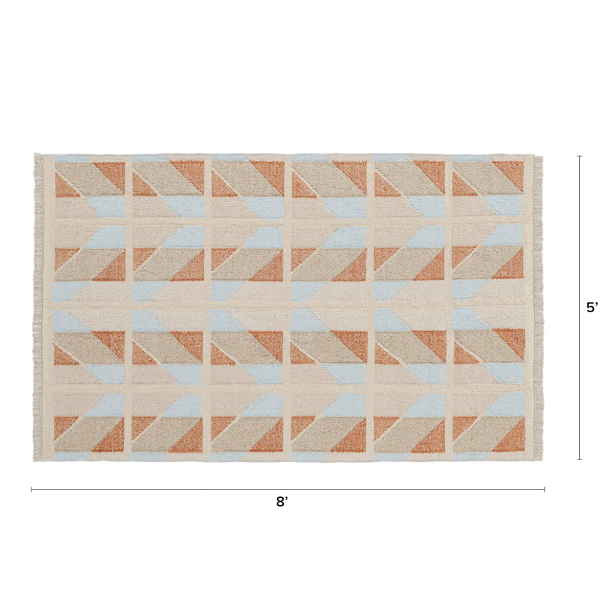 Hannes 5 X 8 Rug - Quilt Chevron & Rug Pad