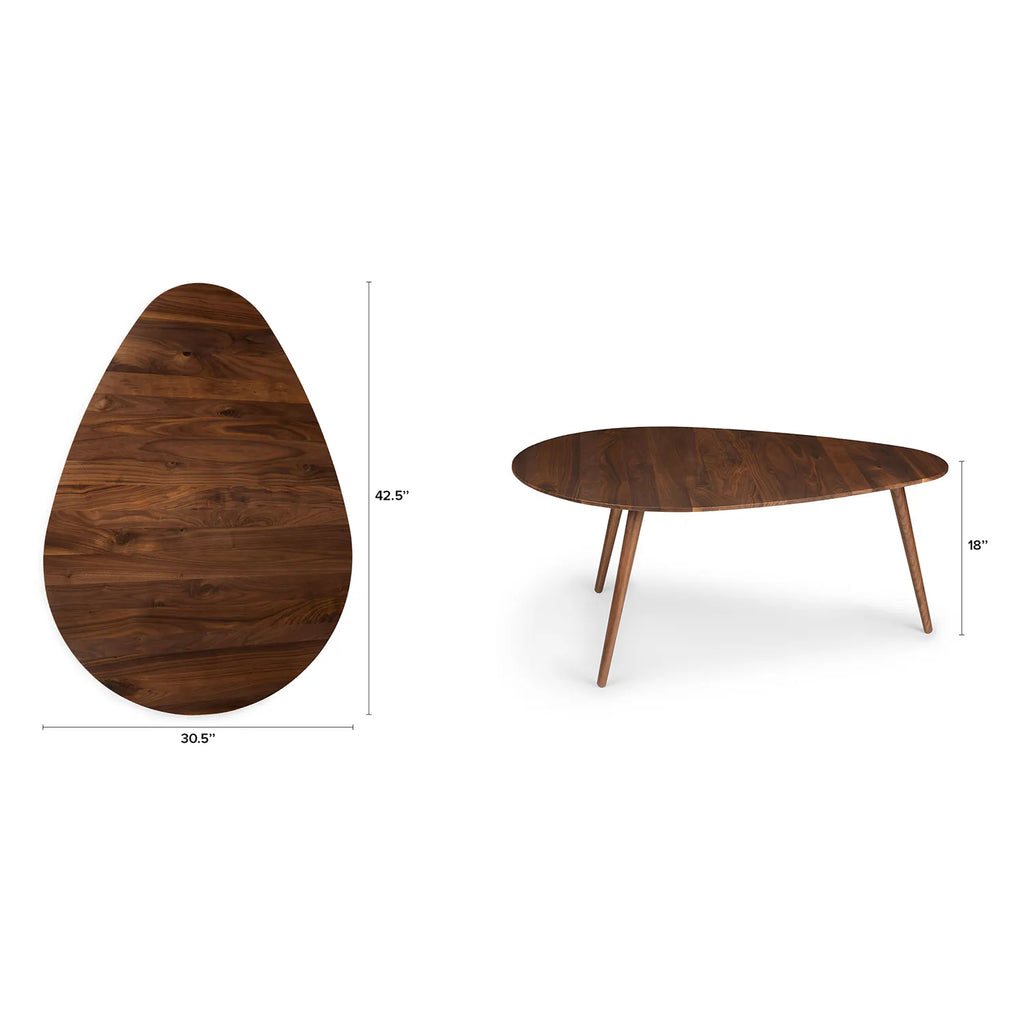 Article Amoeba Coffee & Side Table - Walnut