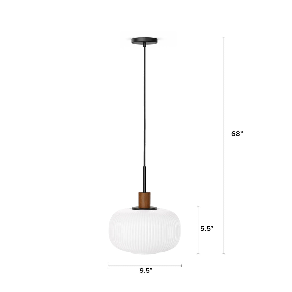 Kipp Glass Pendant Lamp - Walnut (Set of 2)