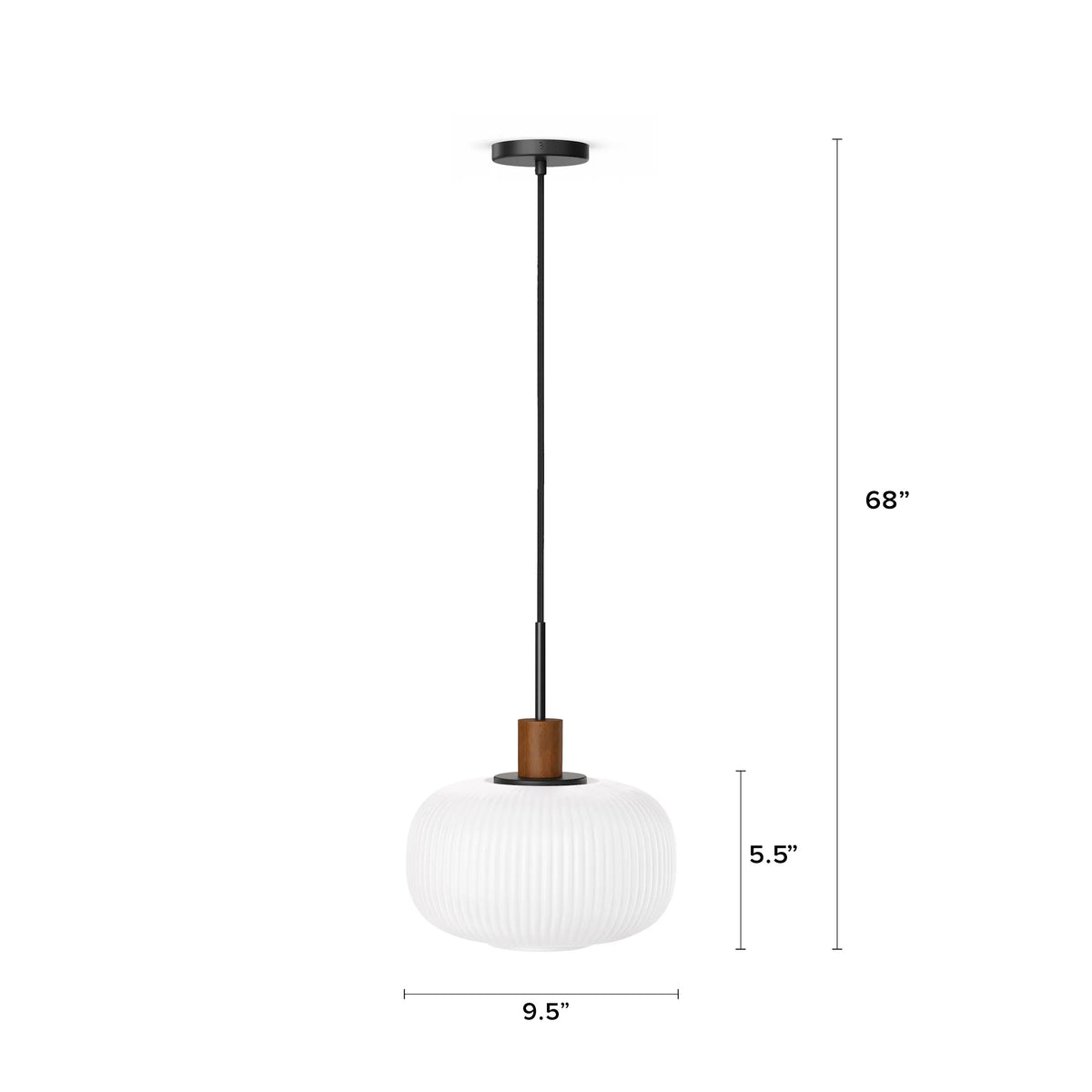 Kipp Glass Pendant Lamp - Walnut (Set of 2)