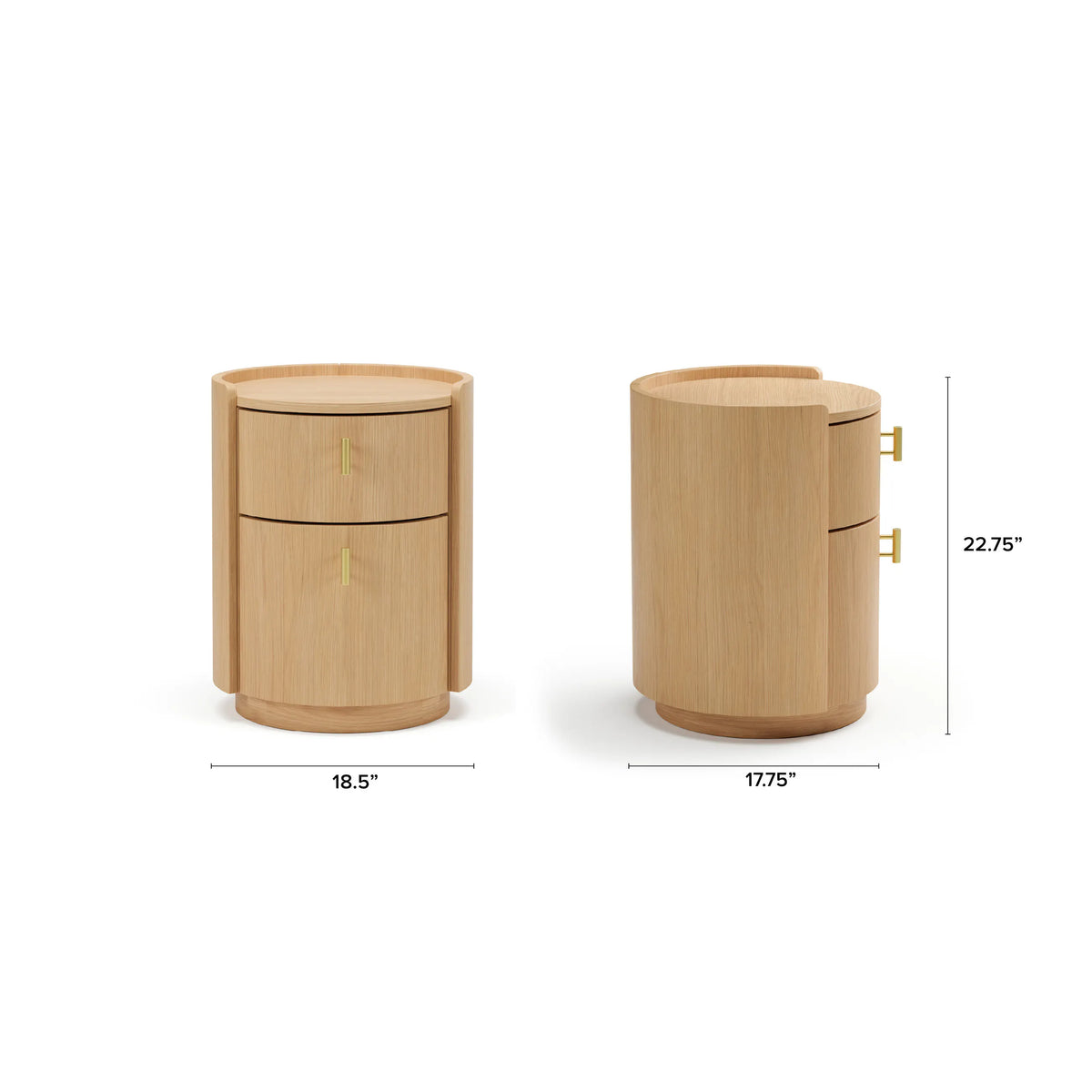 Miila 2-Drawer Nightstand - White Oak