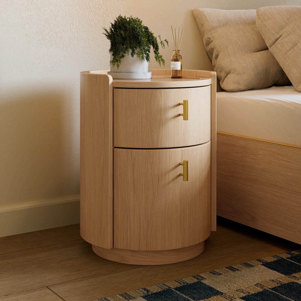 Miila 2-Drawer Nightstand - White Oak