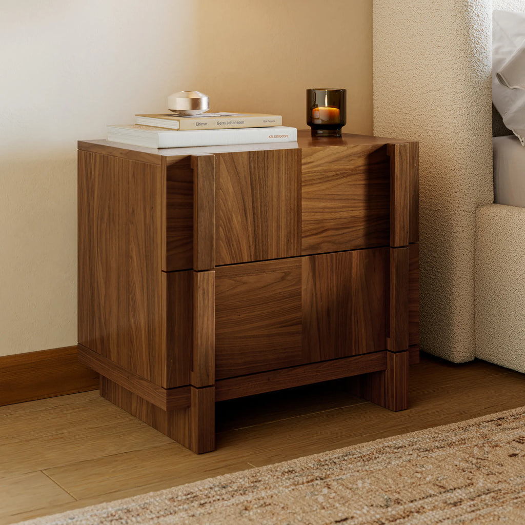 Ayra 2-Drawer Nightstand - Walnut