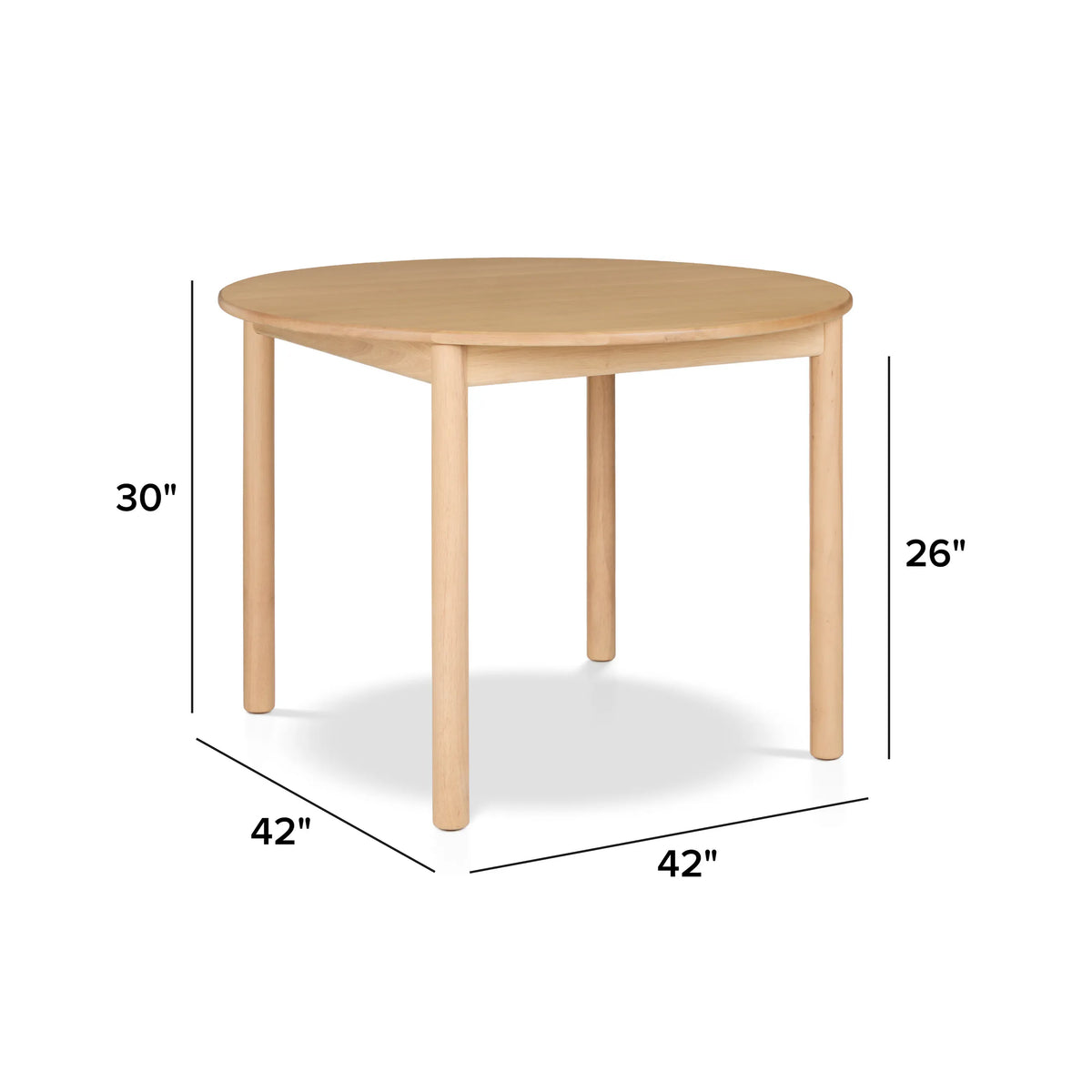 Article Heidi 42" Round Dining Table - White Oak