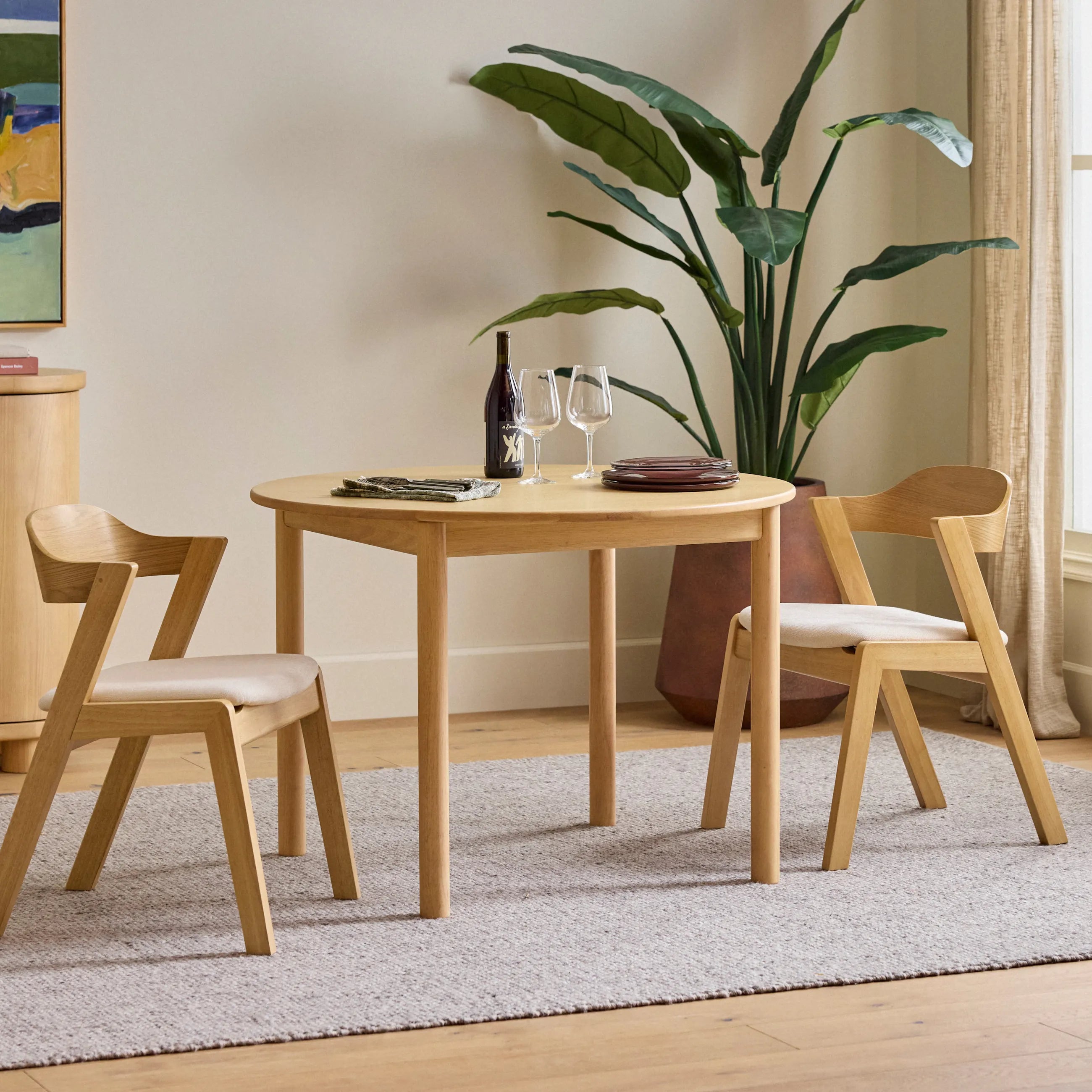 Article Heidi 42" Round Dining Table - White Oak